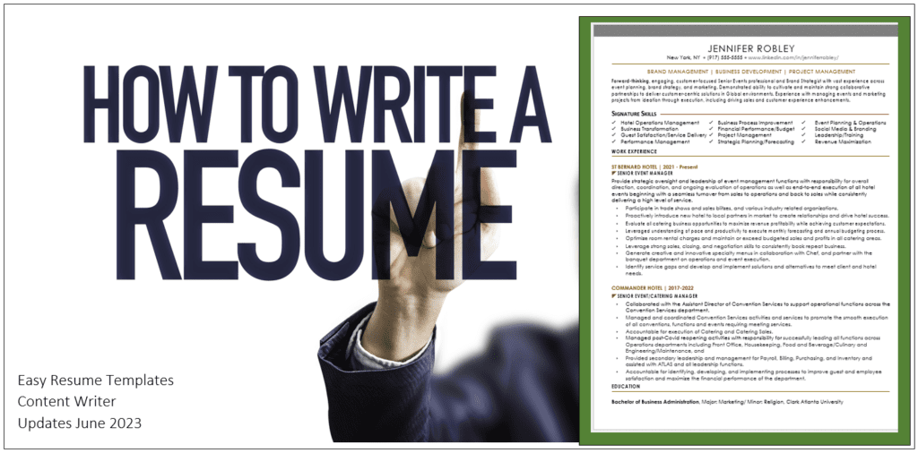 How To Write a Resume - Guide - Easy Resume Templates