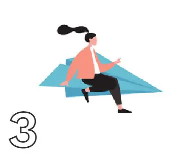 New Project (2) A woman is running on a paper airplane on an ATS friendly resume template.