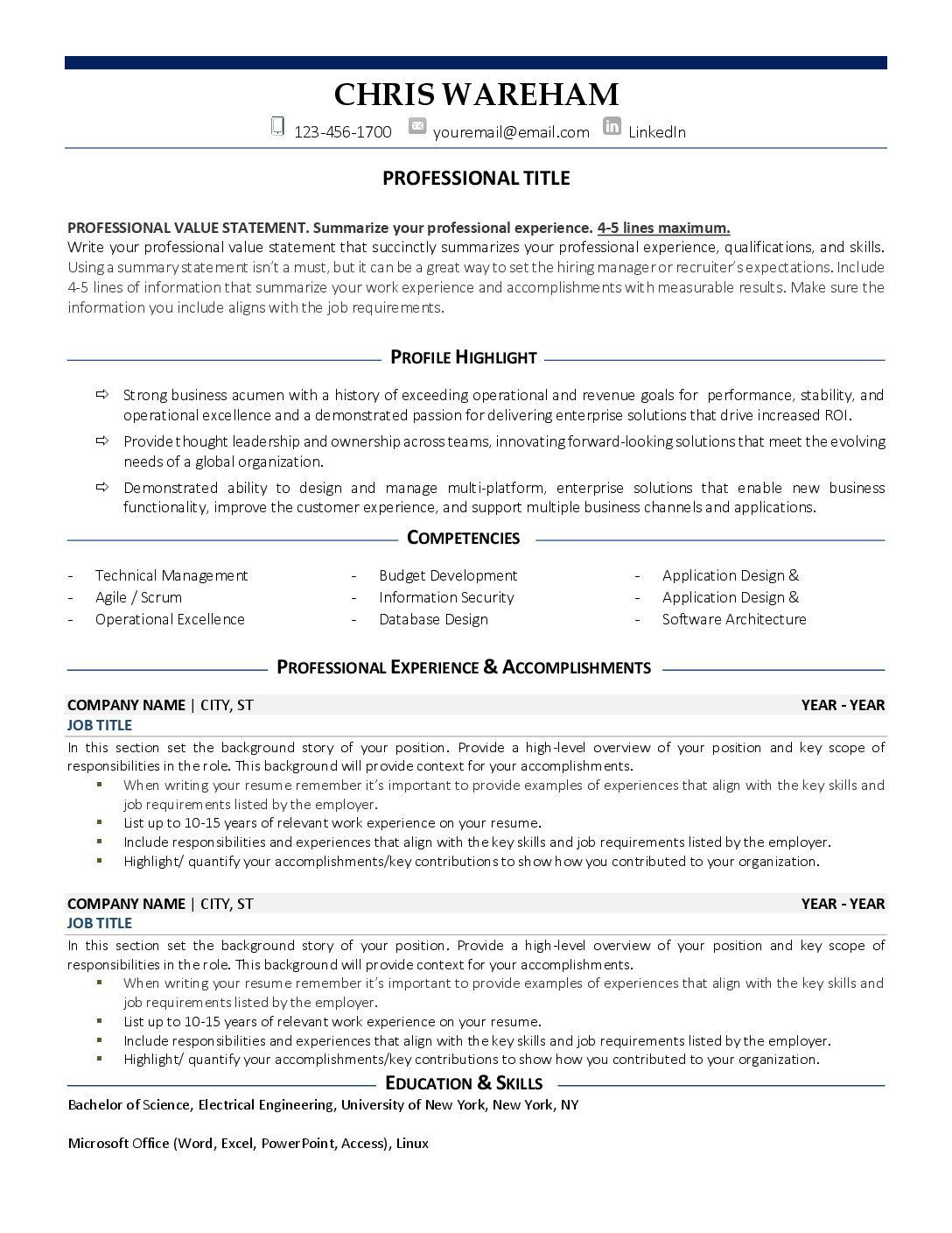 Orion Resume Template