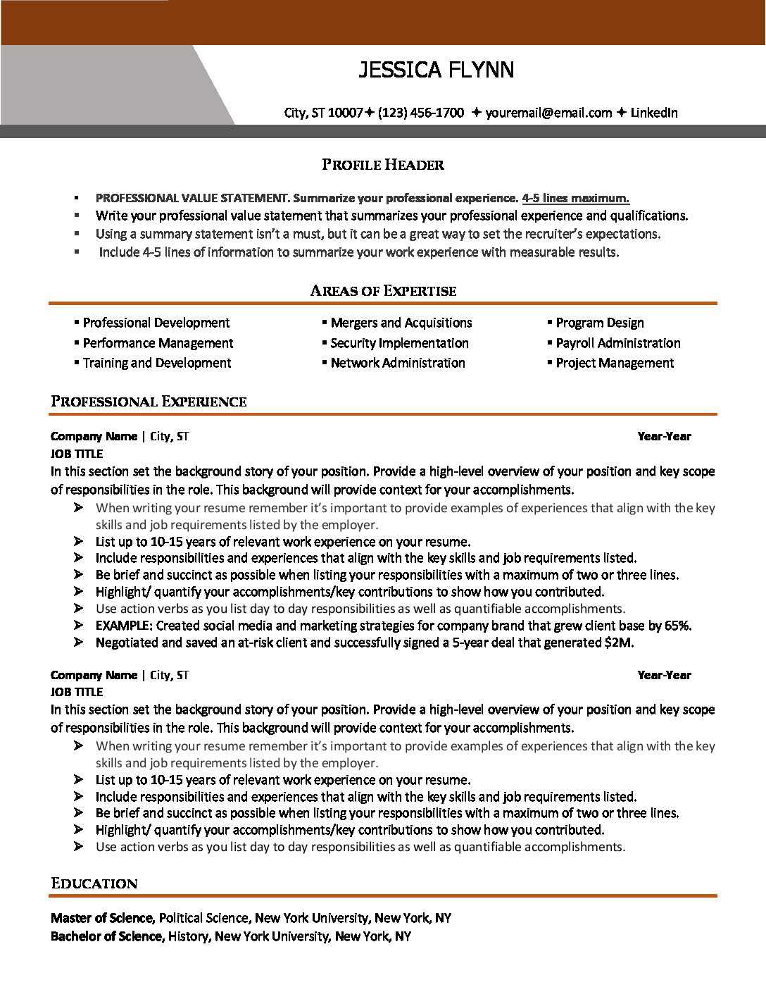 Standard Resume Template thumbnail
