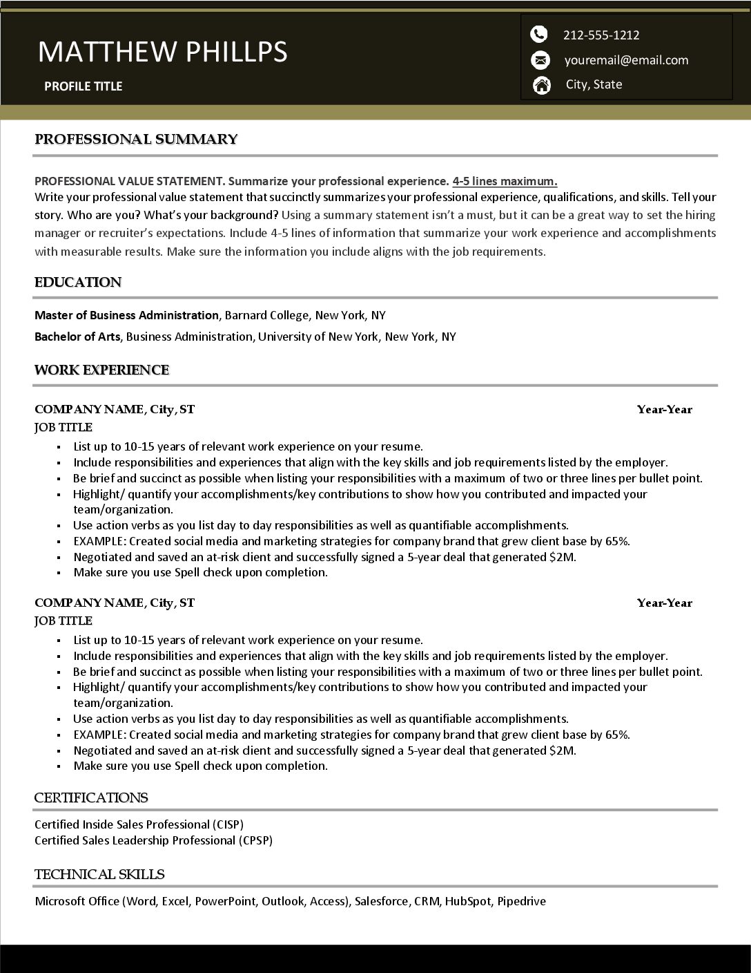 Zenith Resume PDF