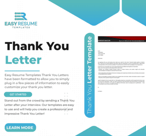Easy resume Thank You Letter template.