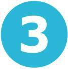 The number 3 in a blue circle on a white background.